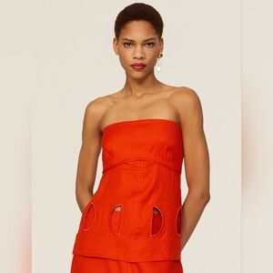 Tanya Taylor Ebba Top Sleeveless Strapless Side zipper closure Size 4